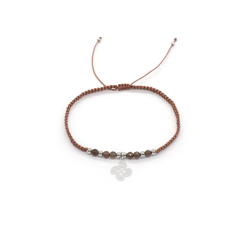 Handmade Customizable 925 Sterling Silver Pendant Bracelet With Natural Stone Rhodium Plated Bracelet