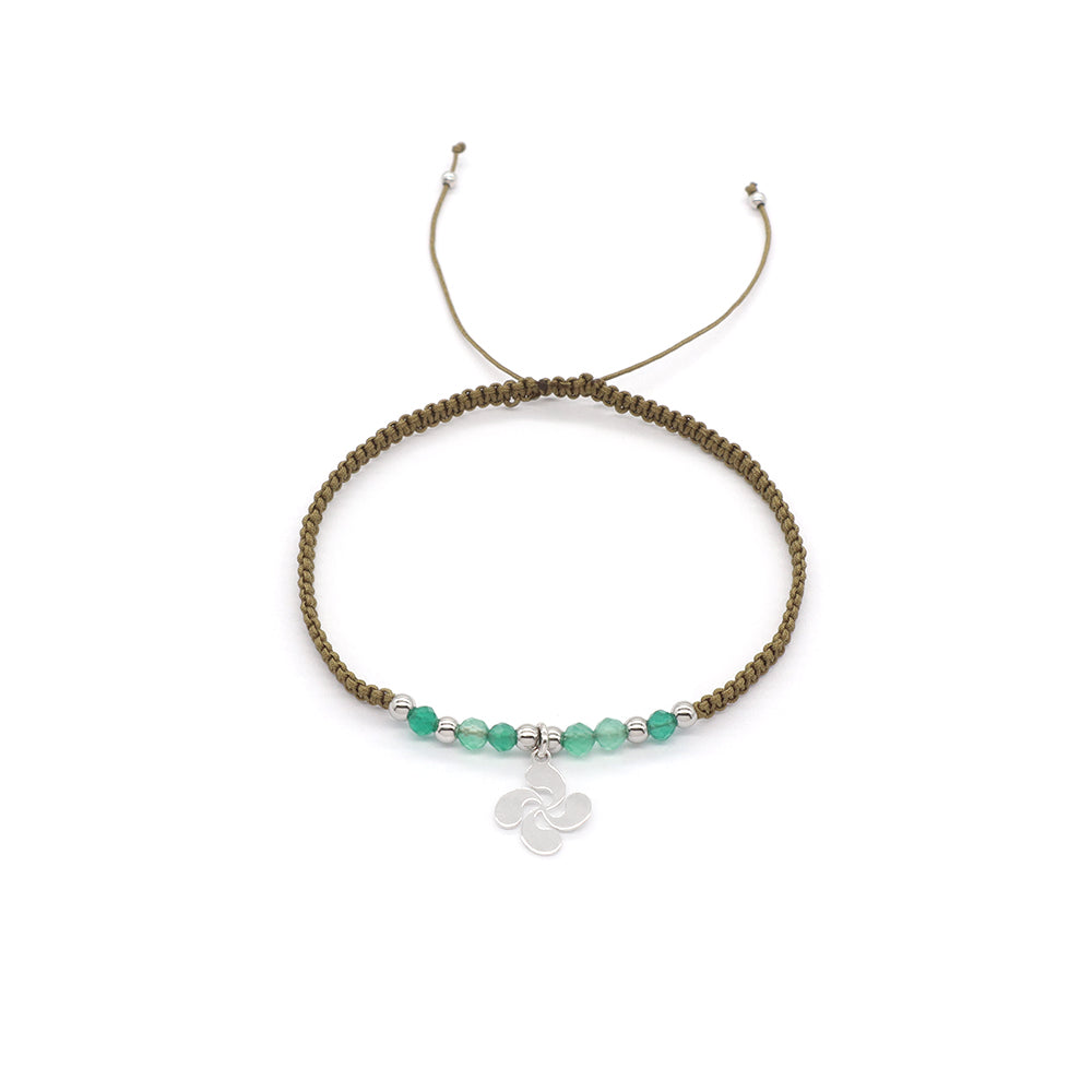 Handmade Customizable 925 Sterling Silver Pendant Bracelet With Natural Stone Rhodium Plated Bracelet