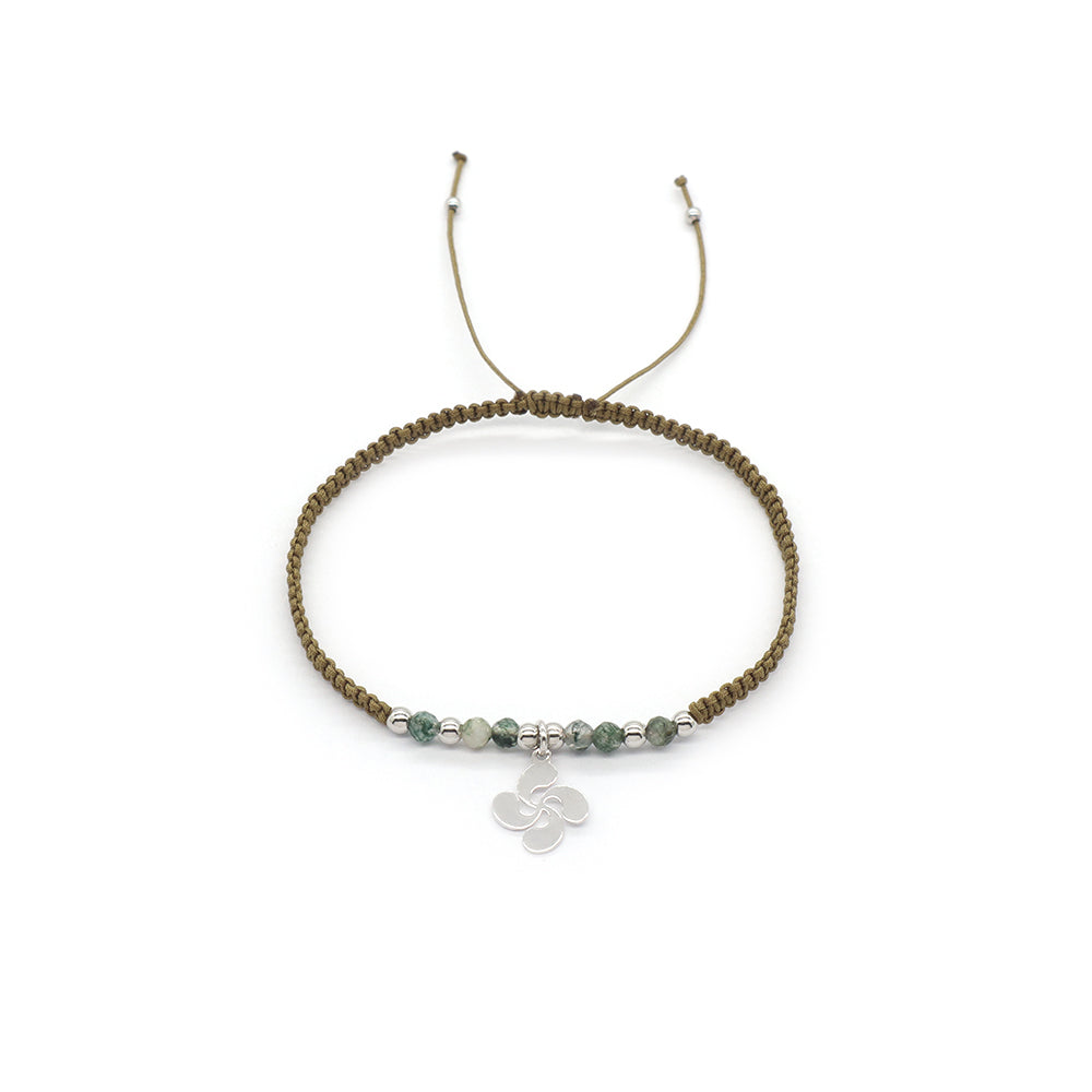 Handmade Customizable 925 Sterling Silver Pendant Bracelet With Natural Stone Rhodium Plated Bracelet