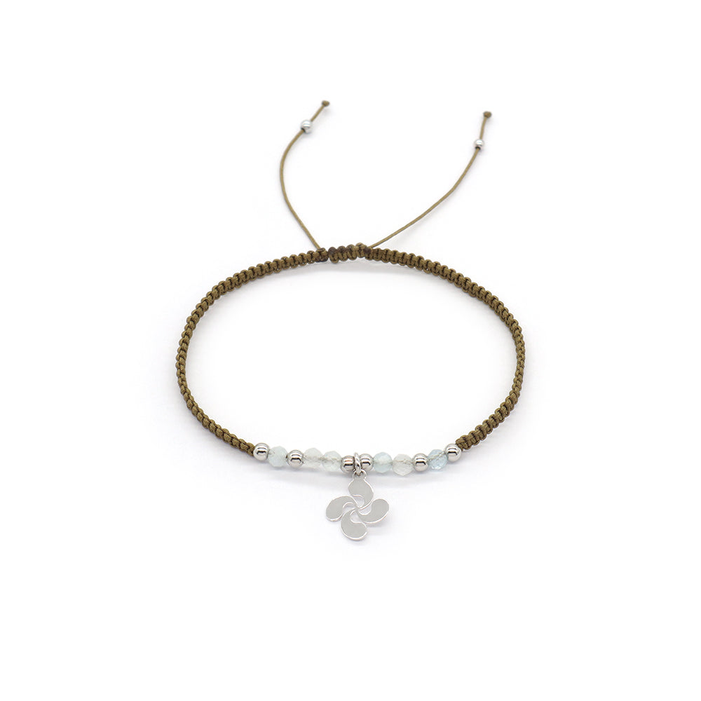 Handmade Customizable 925 Sterling Silver Pendant Bracelet With Natural Stone Rhodium Plated Bracelet