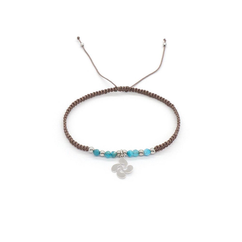 Handmade Customizable 925 Sterling Silver Pendant Bracelet With Natural Stone Rhodium Plated Bracelet