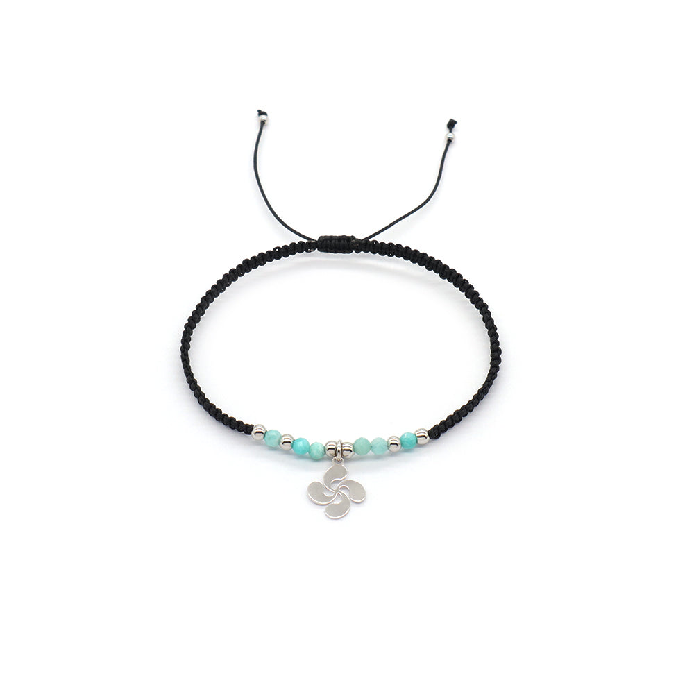 Handmade Customizable 925 Sterling Silver Pendant Bracelet With Natural Stone Rhodium Plated Bracelet