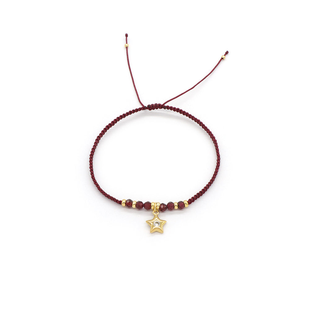 Handmade Customizable Brass Pendant Bracelet With Natural Stone Bracelet