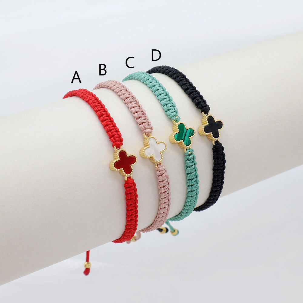 Handmade Customizable Brass Charm Bracelet With Cotton Wire Gold Plated Bracelet