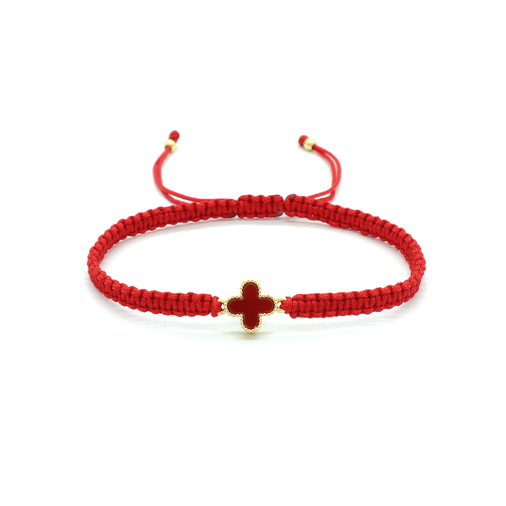 Handmade Customizable Brass Charm Bracelet With Cotton Wire Gold Plated Bracelet