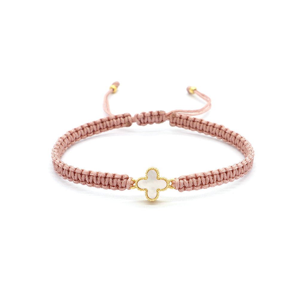 Handmade Customizable Brass Charm Bracelet With Cotton Wire Gold Plated Bracelet