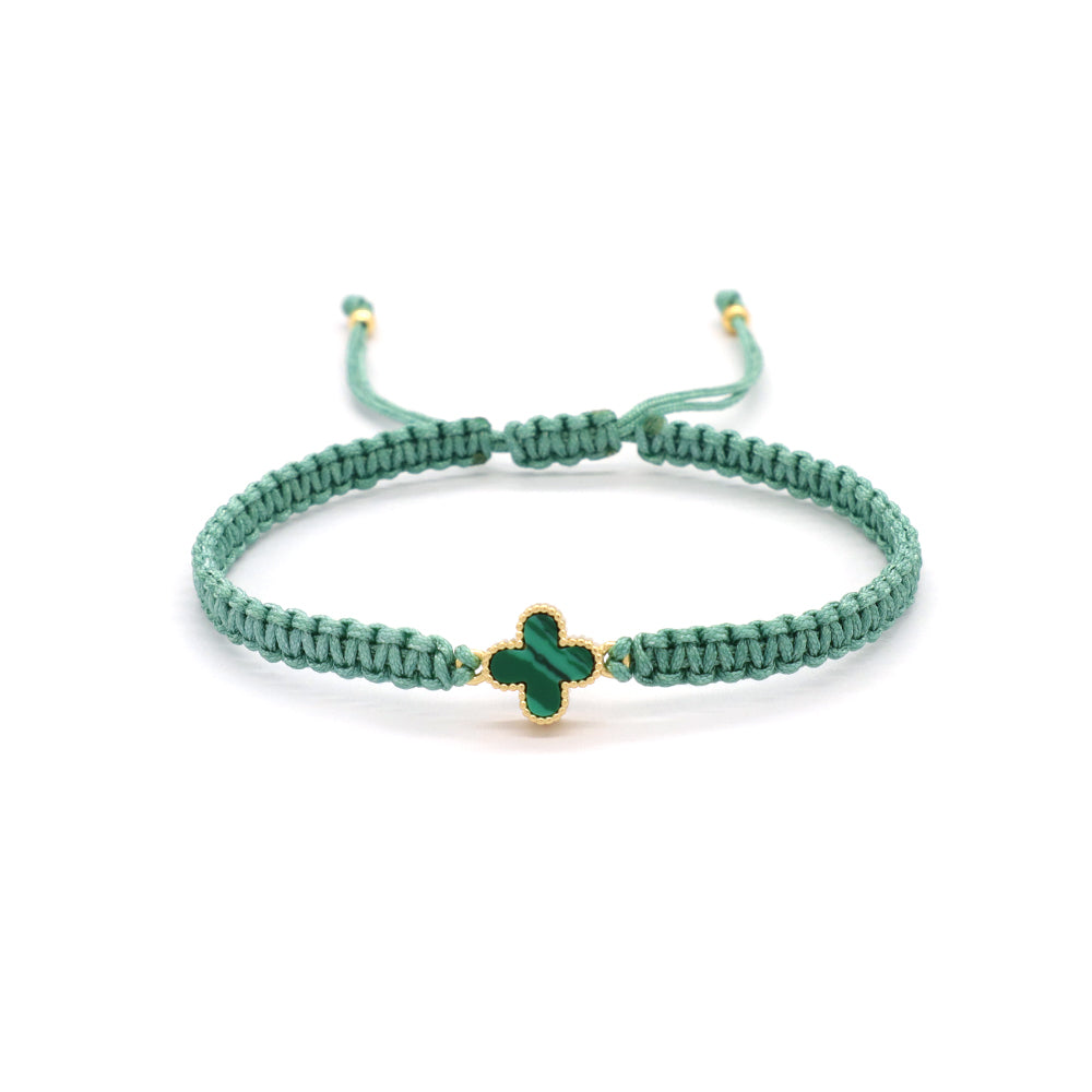 Handmade Customizable Brass Charm Bracelet With Cotton Wire Gold Plated Bracelet