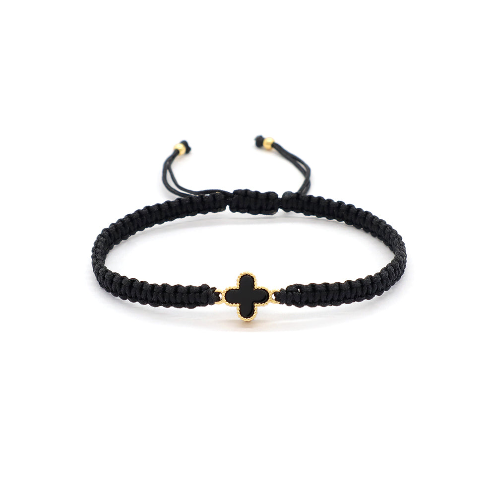 Handmade Customizable Brass Charm Bracelet With Cotton Wire Gold Plated Bracelet