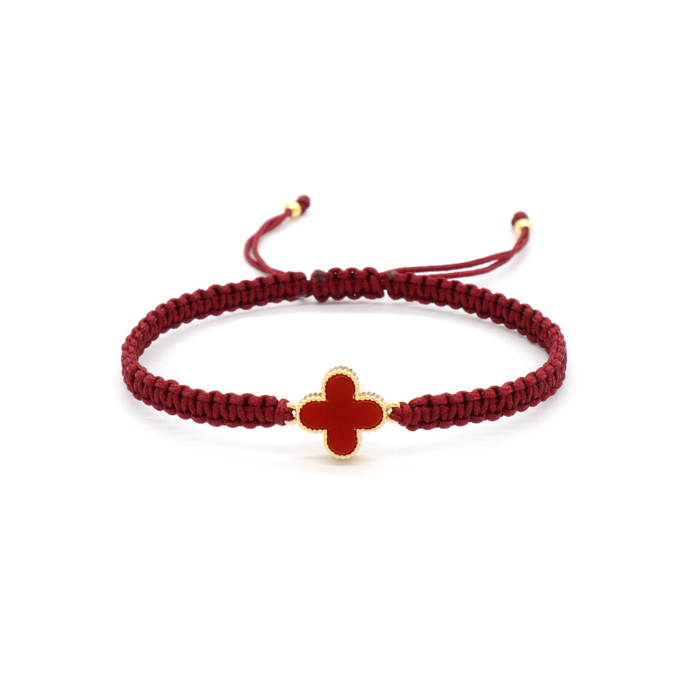 Handmade Customizable Brass Charm Bracelet With Cotton Wire Gold Plated Bracelet