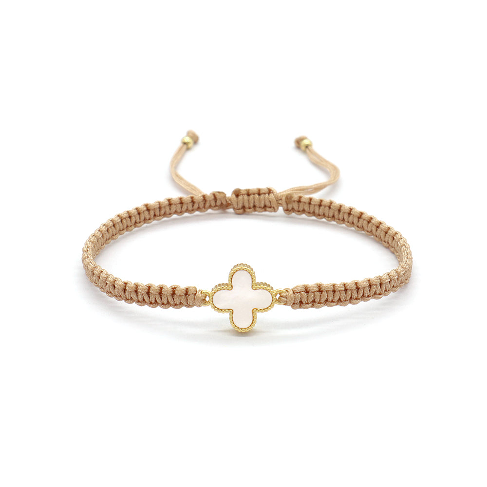 Handmade Customizable Brass Charm Bracelet With Cotton Wire Gold Plated Bracelet