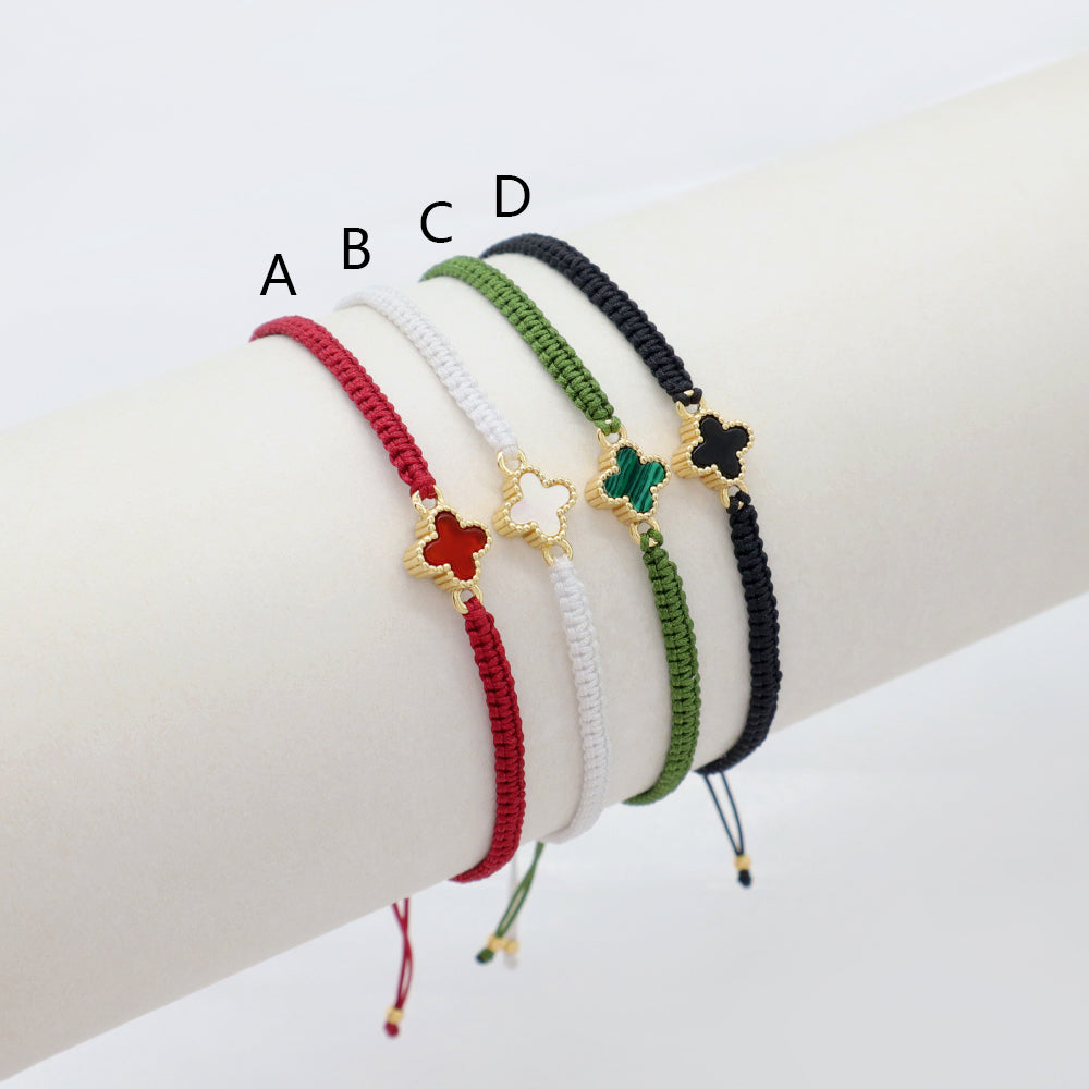Handmade Customizable Brass Charm Bracelet With Cotton Wire Gold Plated Bracelet