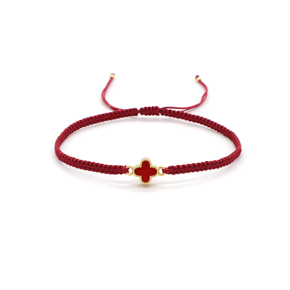 Handmade Customizable Brass Charm Bracelet With Cotton Wire Gold Plated Bracelet