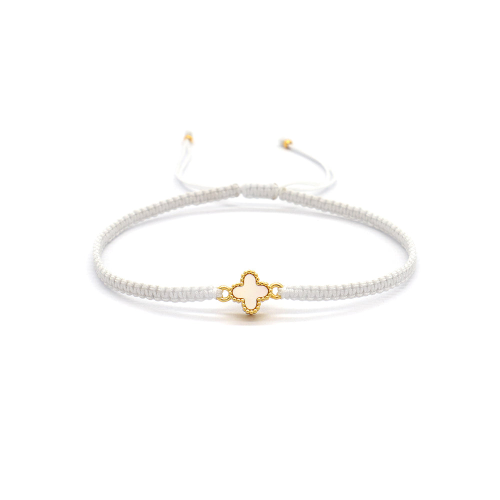 Handmade Customizable Brass Charm Bracelet With Cotton Wire Gold Plated Bracelet