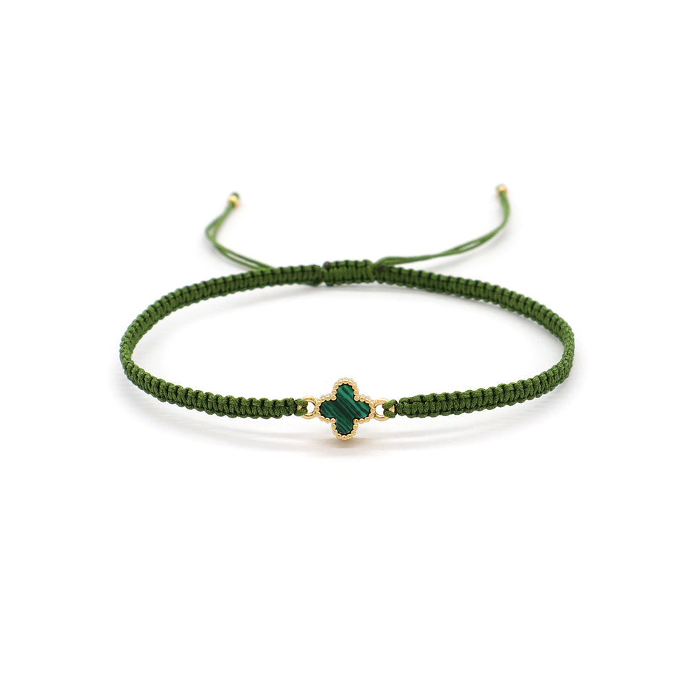 Handmade Customizable Brass Charm Bracelet With Cotton Wire Gold Plated Bracelet