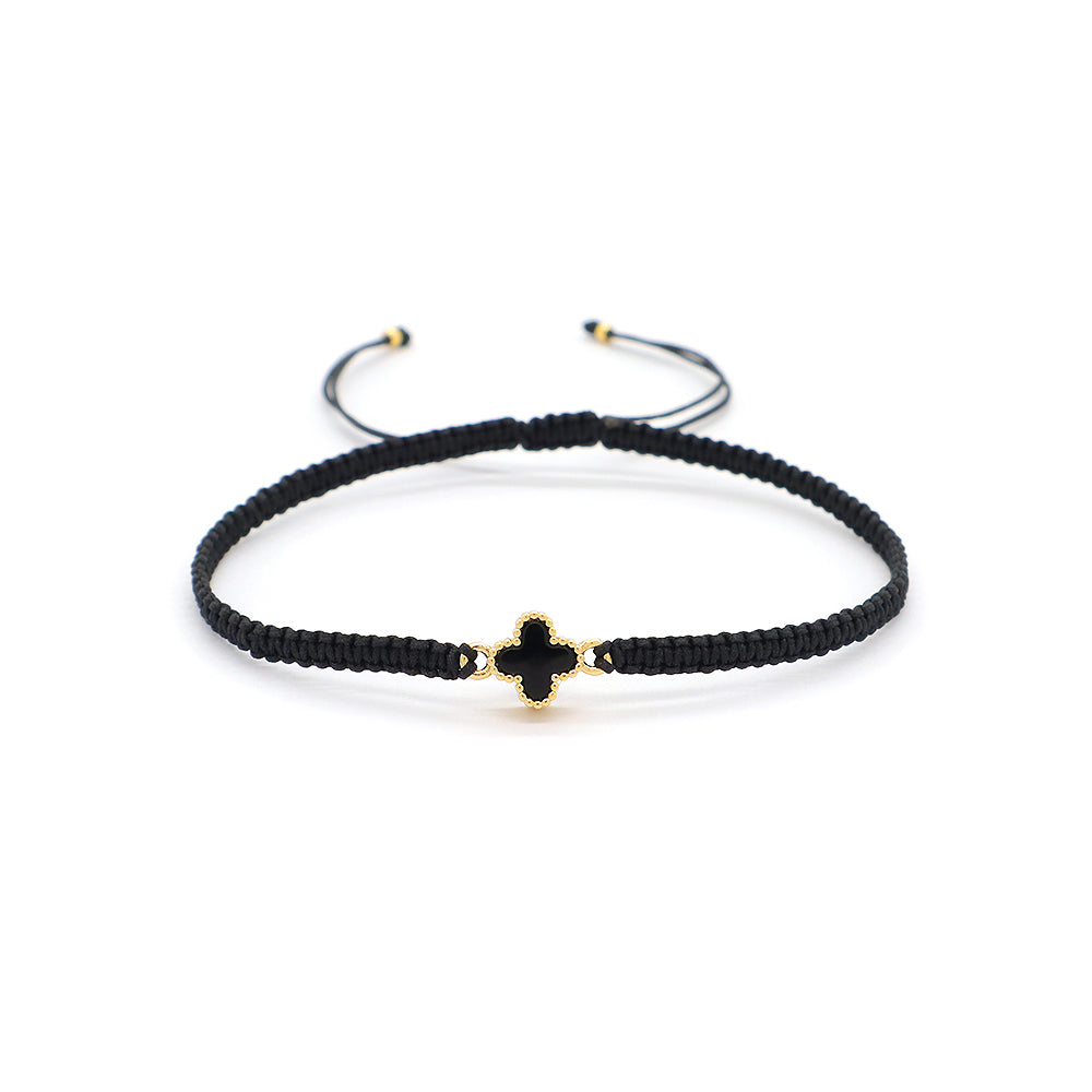 Handmade Customizable Brass Charm Bracelet With Cotton Wire Gold Plated Bracelet