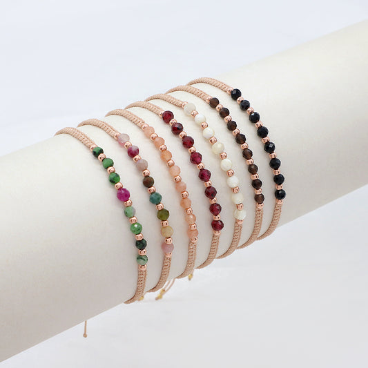 Handmade Customizable 925 Sterling Silver Cotton Thread Rhodium Plated Bracelet