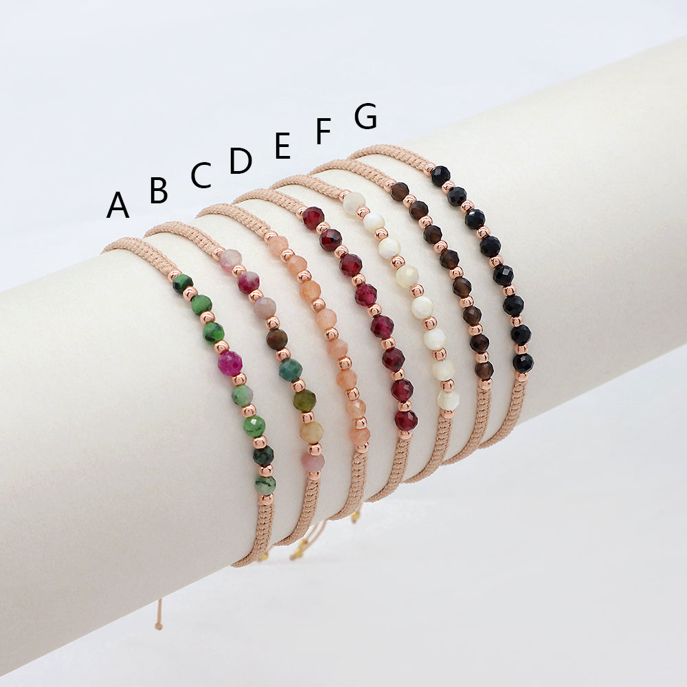 Handmade Customizable 925 Sterling Silver Cotton Thread Rhodium Plated Bracelet