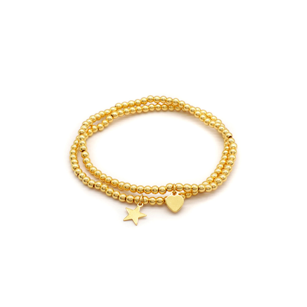 Handmade Customizable 3mm Brass Beads With Pendant Fashion Bracelet