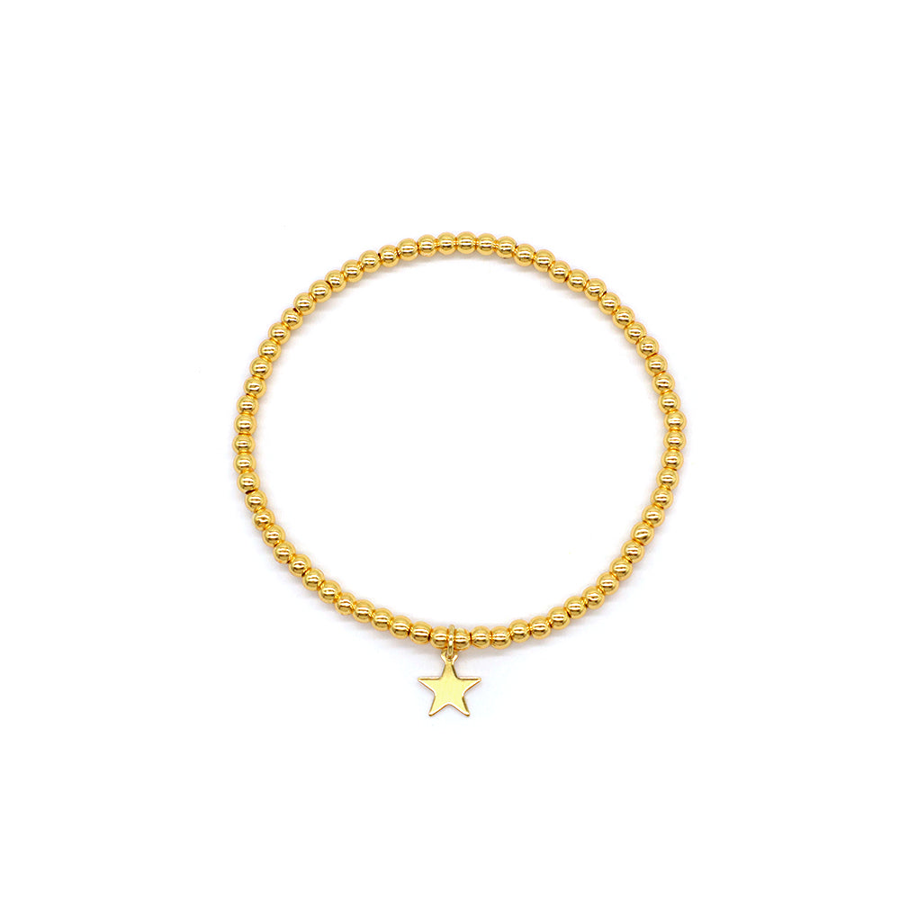 Handmade Customizable 3mm Brass Beads With Pendant Fashion Bracelet