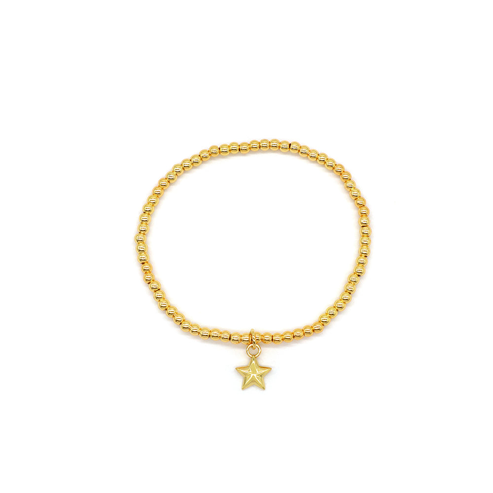 Handmade Customizable 3mm Brass Beads With Pendant Fashion Bracelet