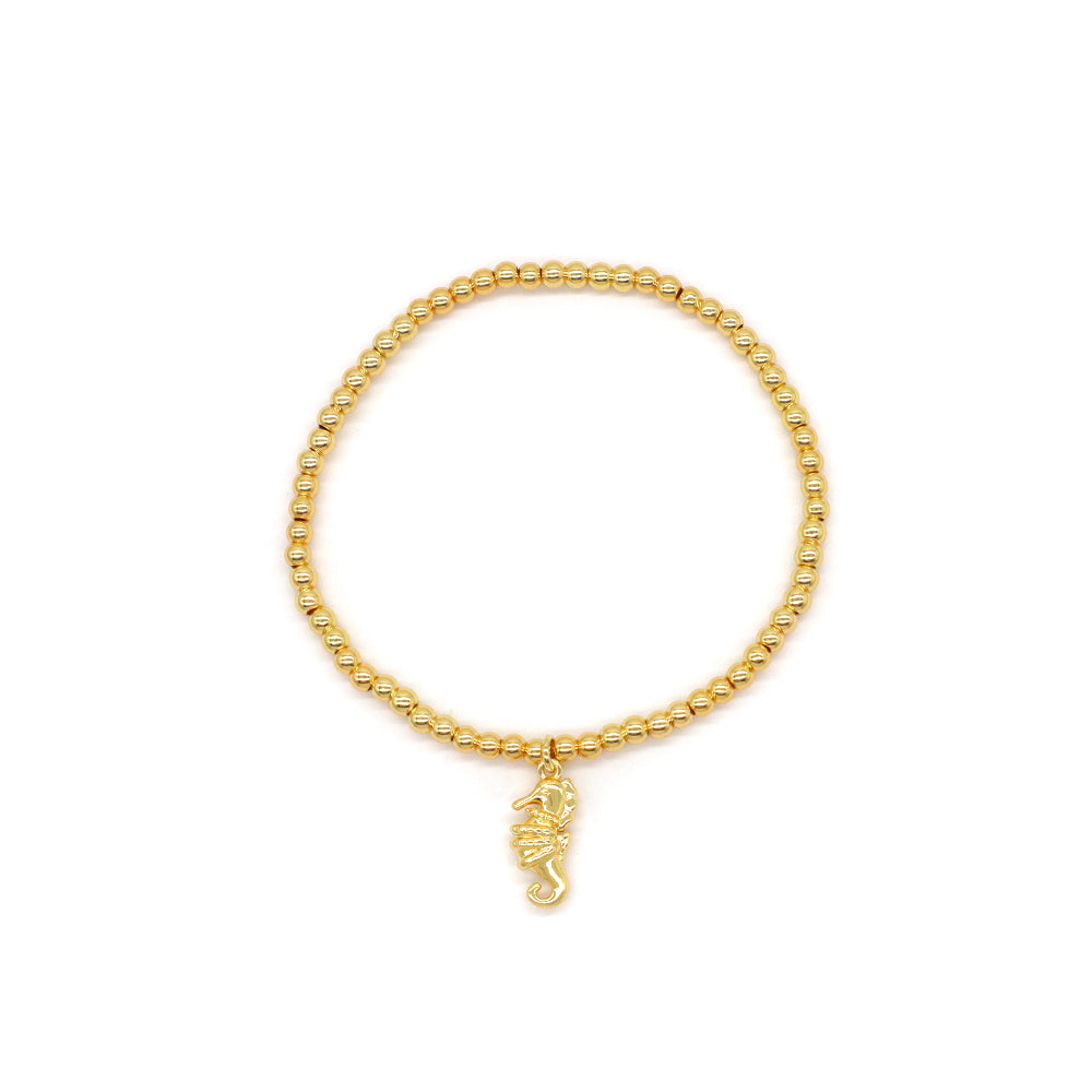 Handmade Customizable 3mm Brass Beads With Pendant Fashion Bracelet