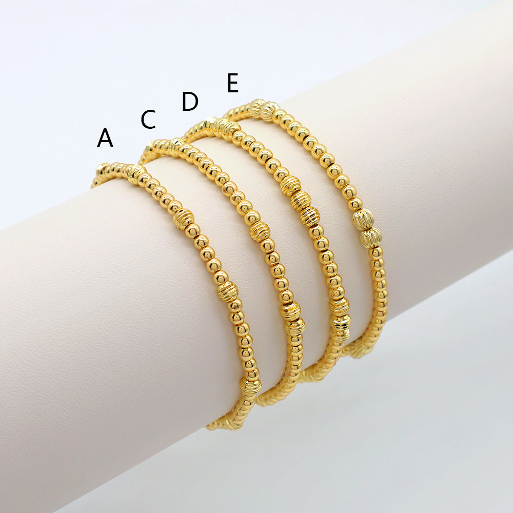 Handmade Customizable 3mm Brass Beads With Pendant Fashion Bracelet