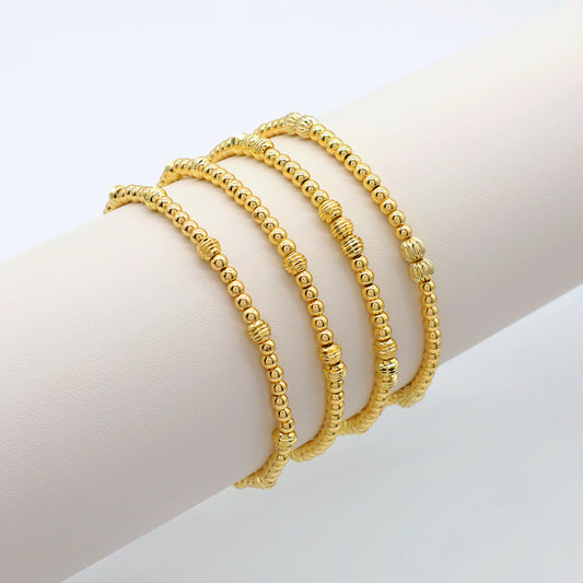 Handmade Customizable 3mm Brass Beads With Pendant Fashion Bracelet
