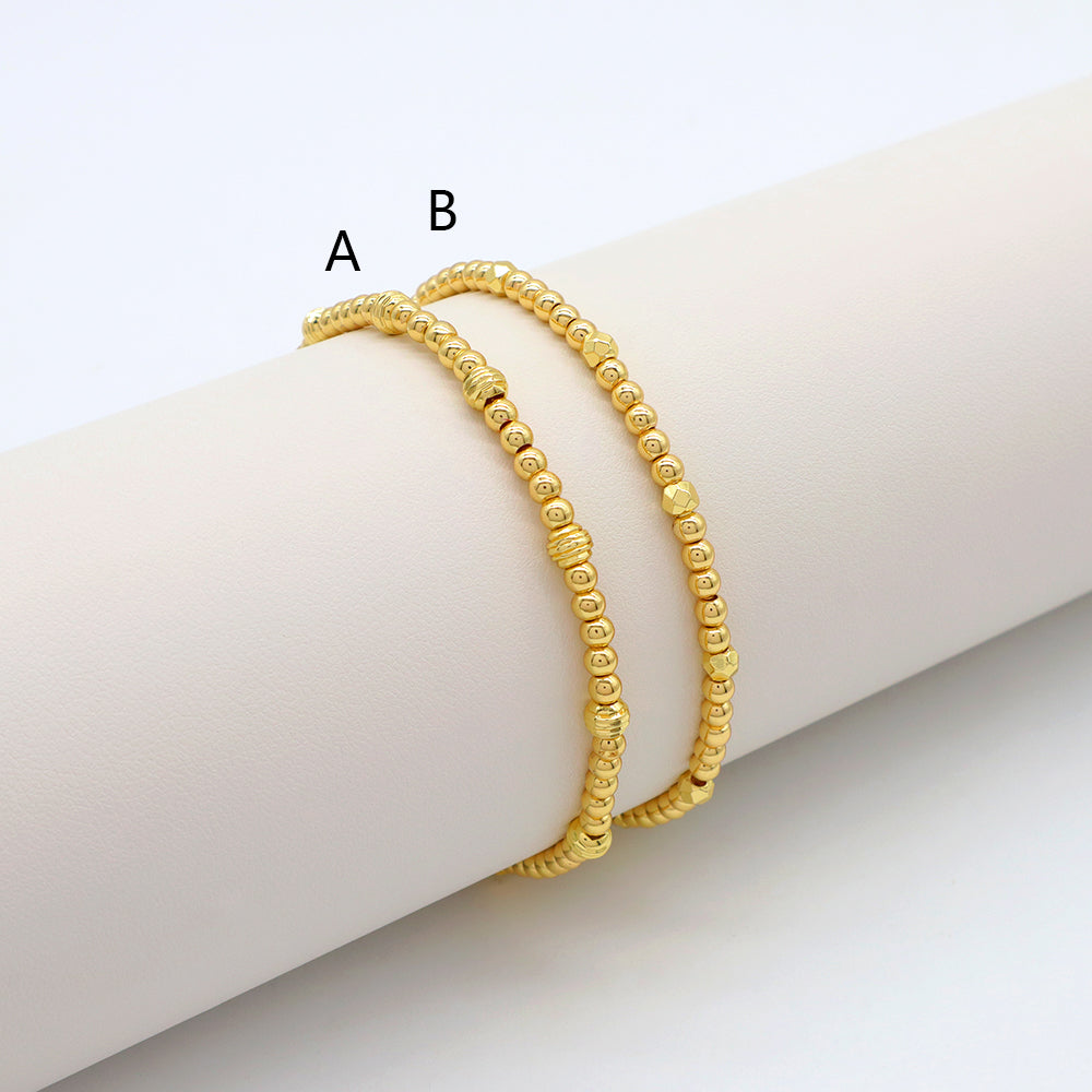 Handmade Customizable 3mm Brass Beads With Pendant Fashion Bracelet