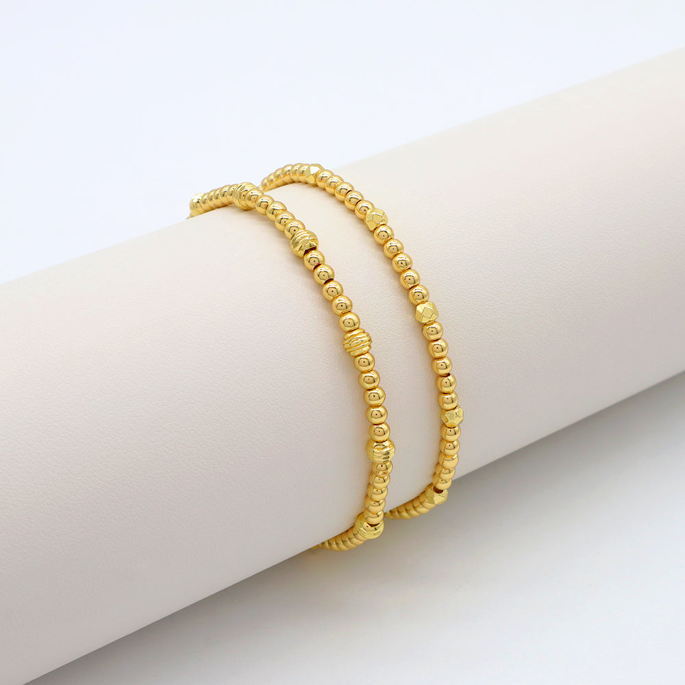 Handmade Customizable 3mm Brass Beads With Pendant Fashion Bracelet