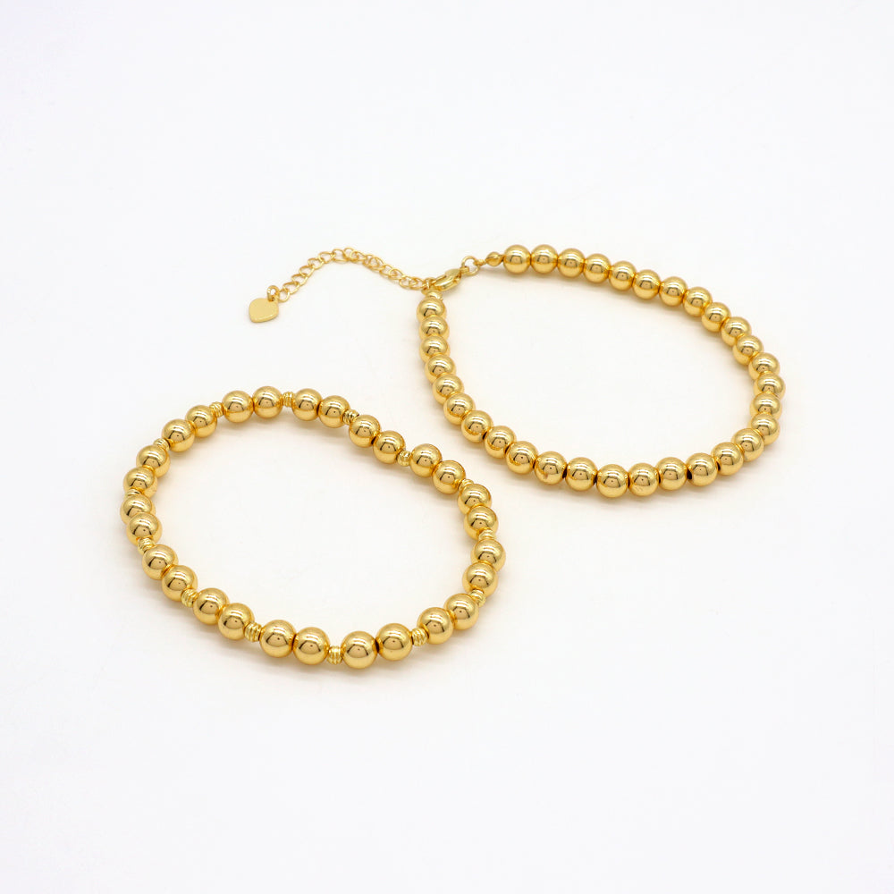 Handmade Customizable Brass Beads Gold Plated Bracelet