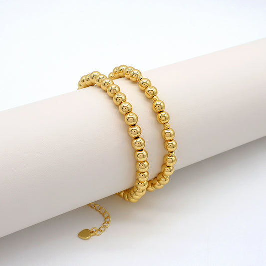 Handmade Customizable Brass Beads Gold Plated Bracelet