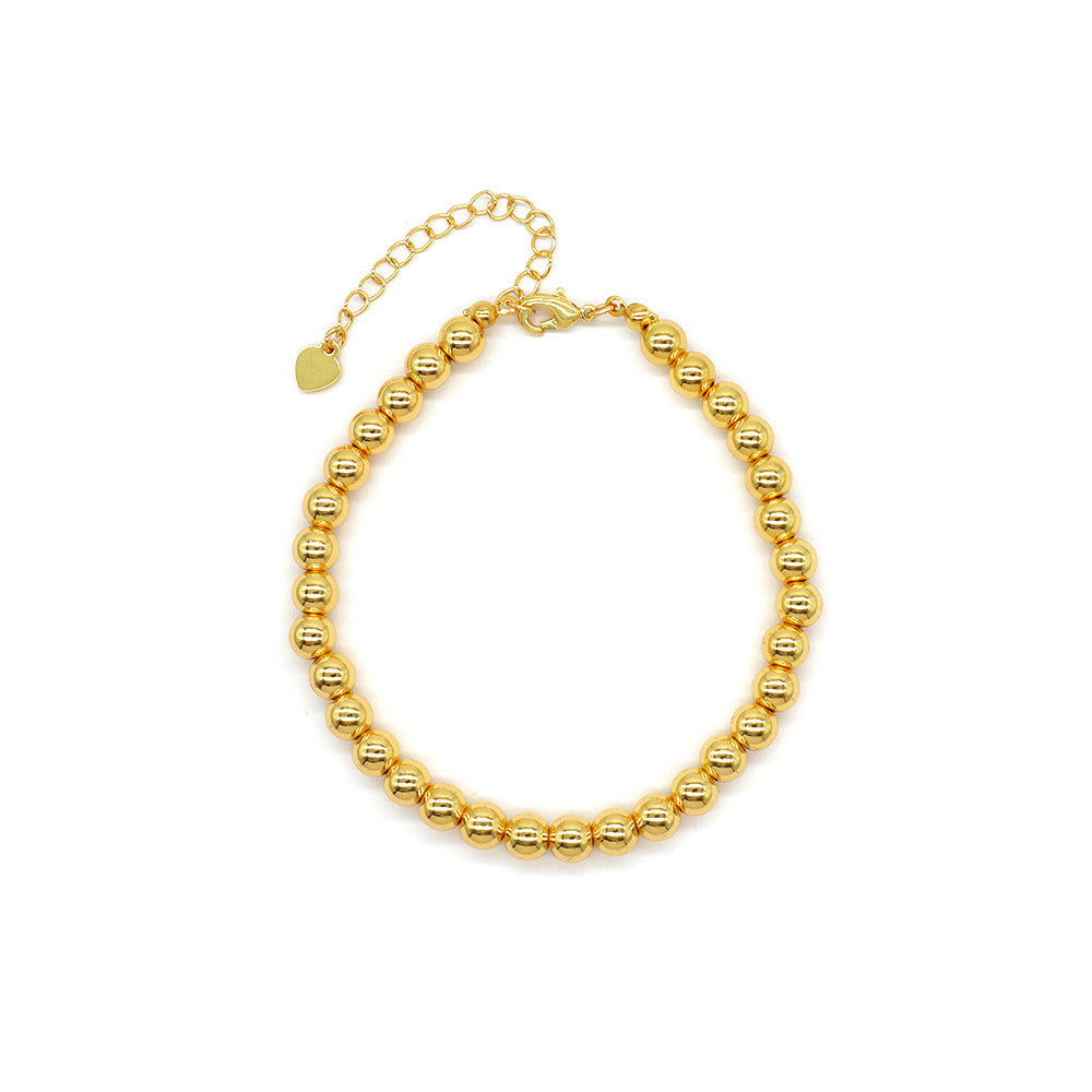 Handmade Customizable Brass Beads Gold Plated Bracelet