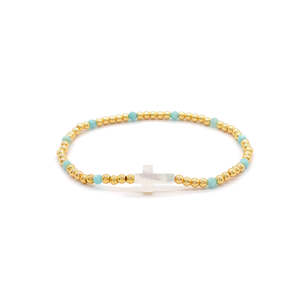 Handmade Customizable Natural Stone Beads Bracelet With Shell Charm Bracelet