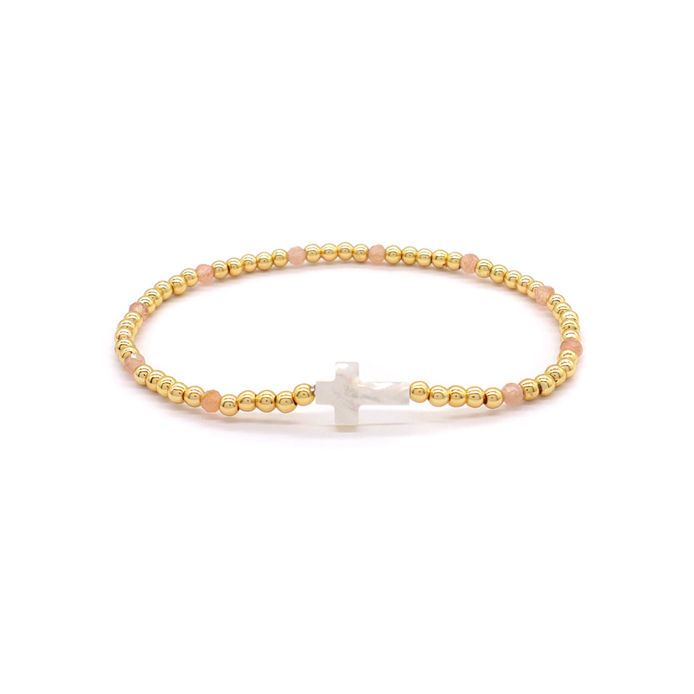Handmade Customizable Natural Stone Beads Bracelet With Shell Charm Bracelet