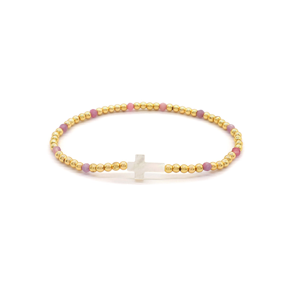 Handmade Customizable Natural Stone Beads Bracelet With Shell Charm Bracelet