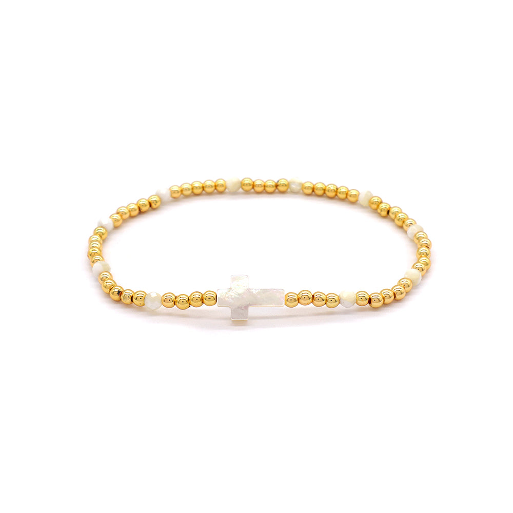 Handmade Customizable Natural Stone Beads Bracelet With Shell Charm Bracelet