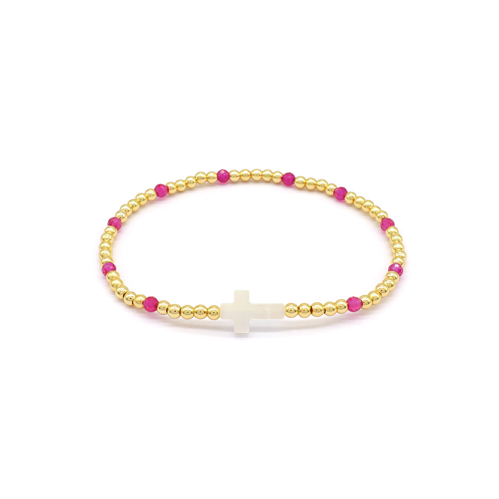 Handmade Customizable Natural Stone Beads Bracelet With Shell Charm Bracelet