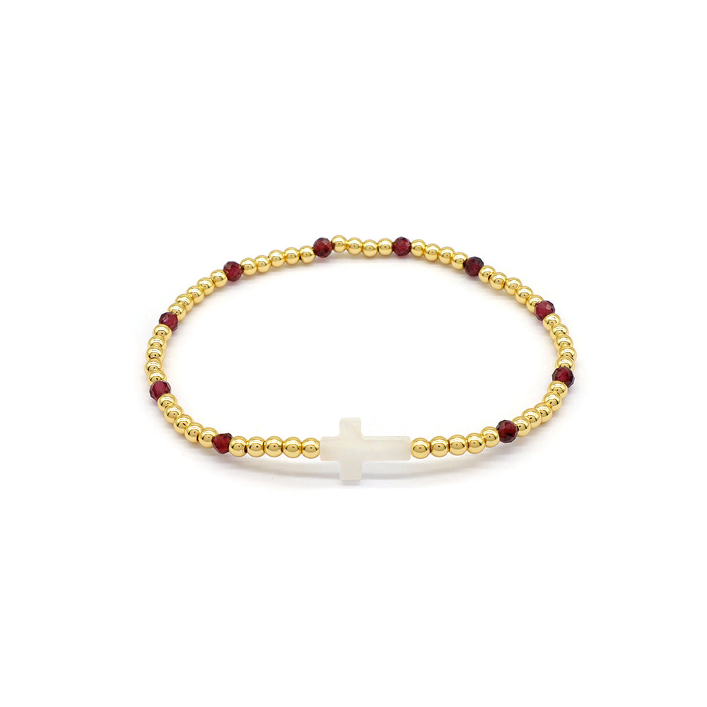 Handmade Customizable Natural Stone Beads Bracelet With Shell Charm Bracelet