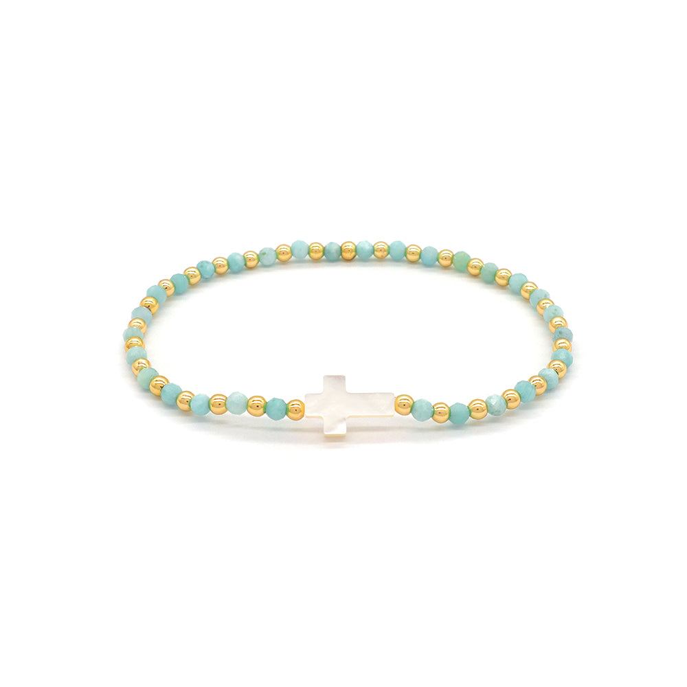 Handmade Customizable Natural Stone Beads Bracelet With Shell Charm Bracelet
