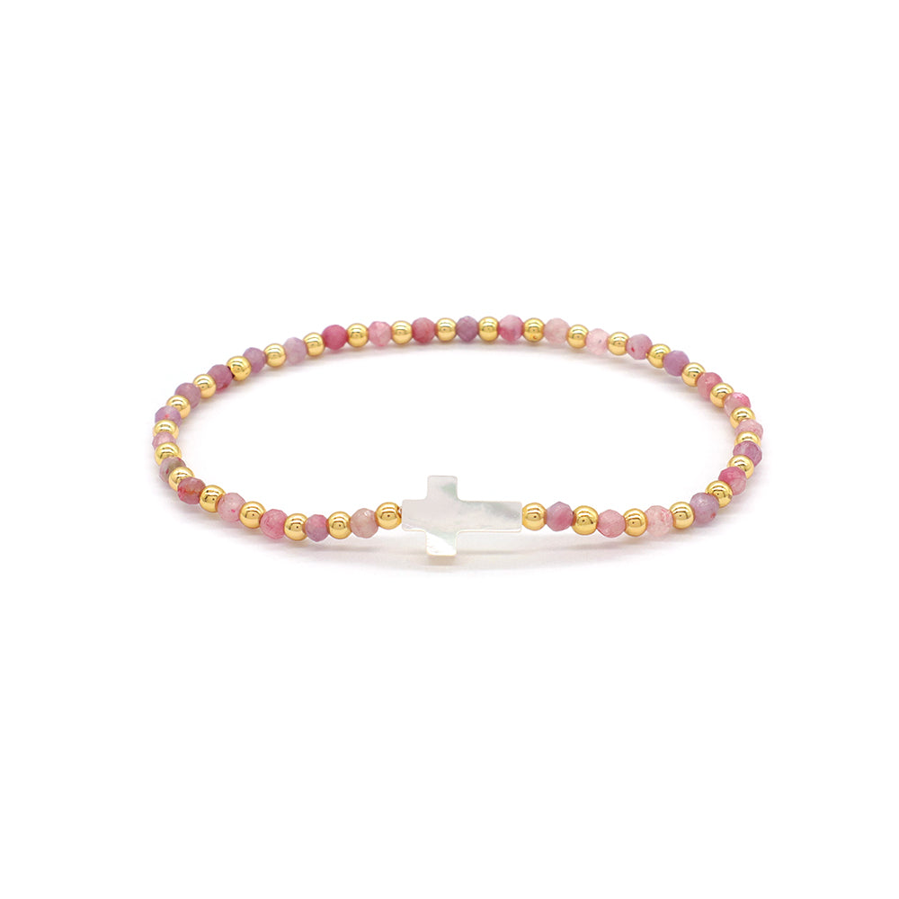 Handmade Customizable Natural Stone Beads Bracelet With Shell Charm Bracelet