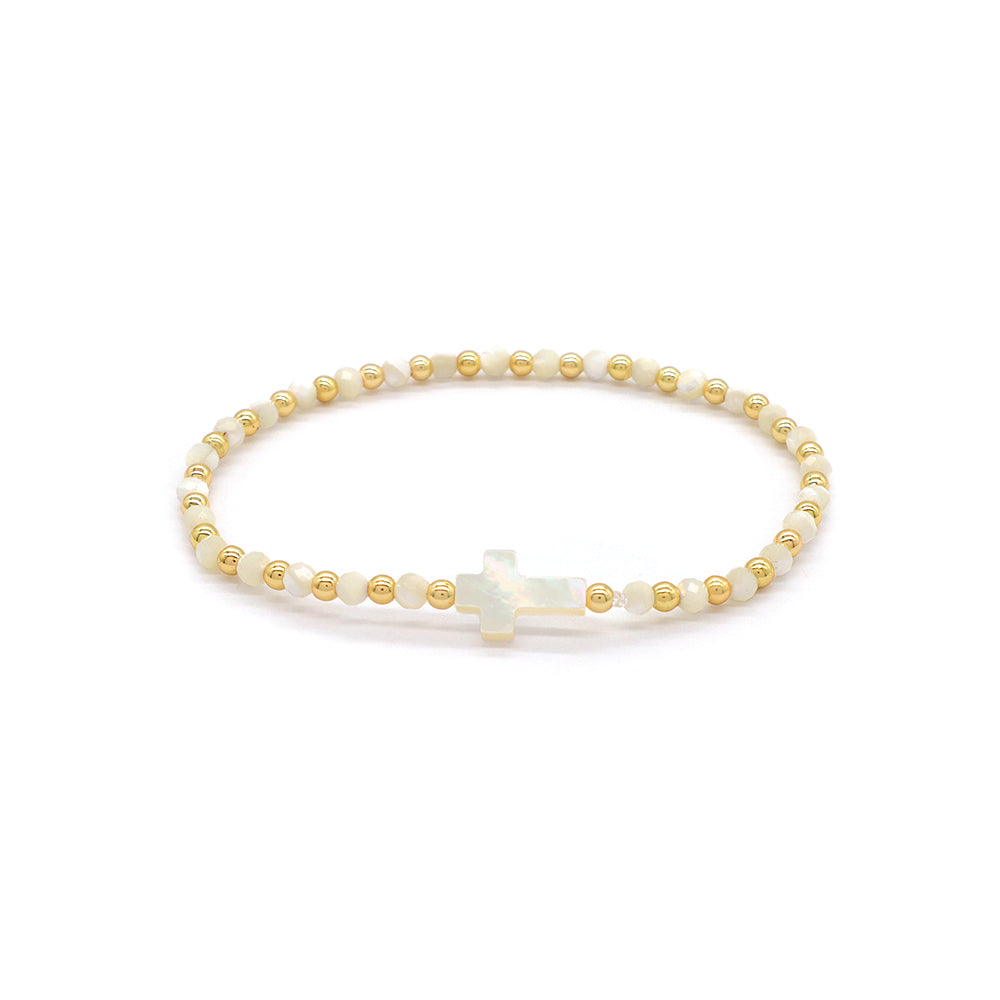 Handmade Customizable Natural Stone Beads Bracelet With Shell Charm Bracelet