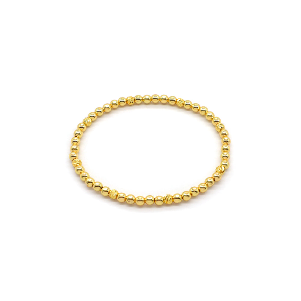 Handmade Customizable 4mm Brass Beads Gold Plated Bracelet