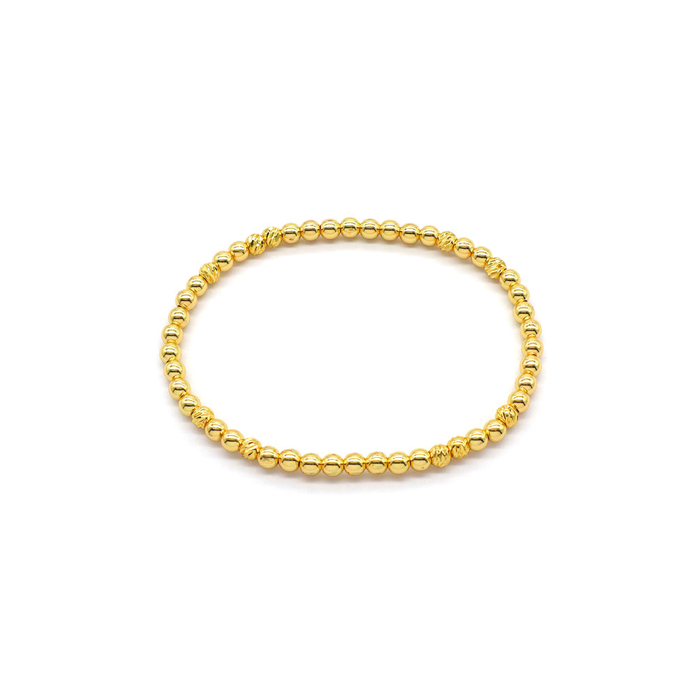 Handmade Customizable 4mm Brass Beads Gold Plated Bracelet