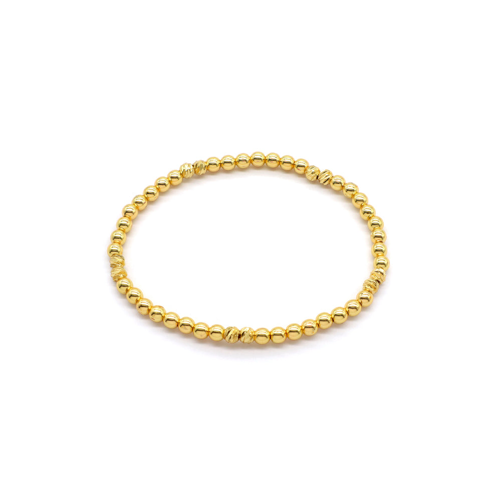 Handmade Customizable 4mm Brass Beads Gold Plated Bracelet