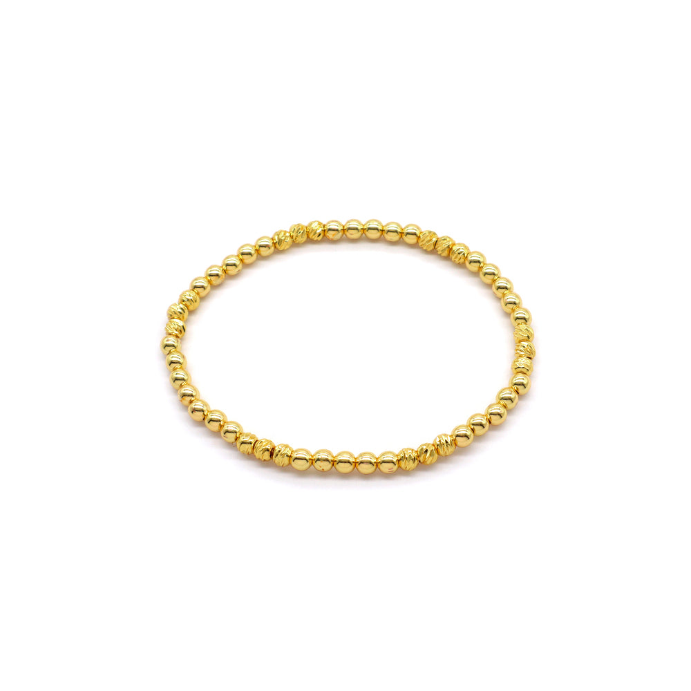Handmade Customizable 4mm Brass Beads Gold Plated Bracelet
