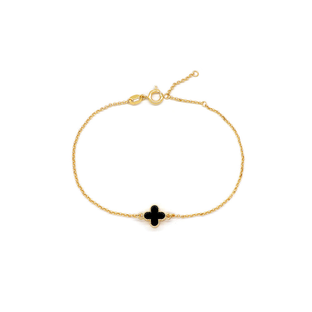 Handmade Customizable Natural Stone Brass Gold Plated 9mm Charm Bracelet