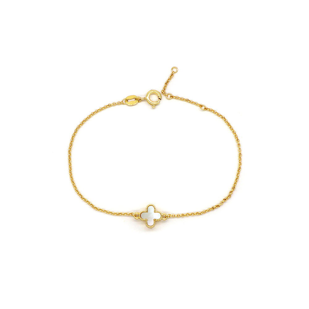 Handmade Customizable Natural Stone Brass Gold Plated 9mm Charm Bracelet