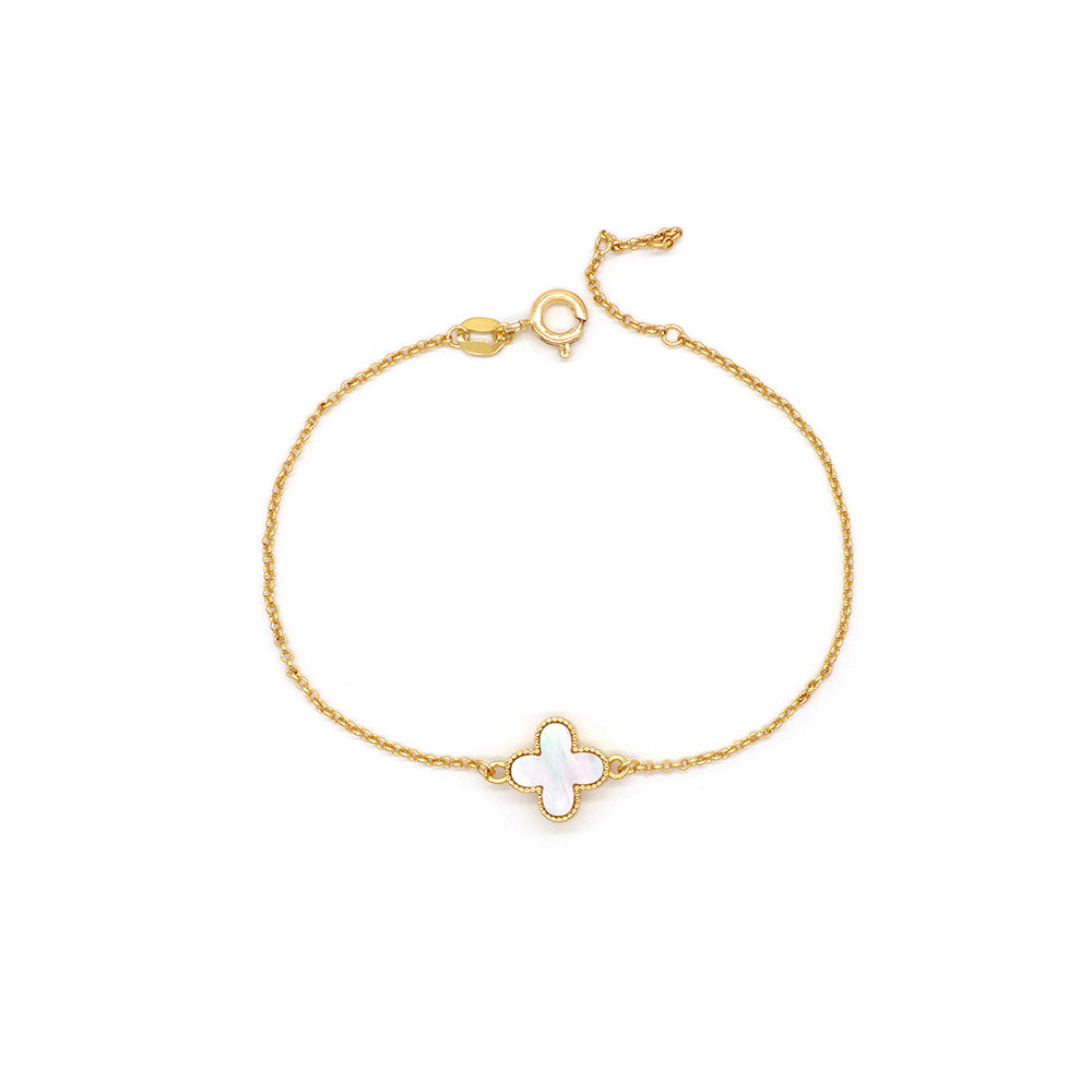 Handmade Customizable Natural Stone Brass Gold Plated 11mm Charm Bracelet