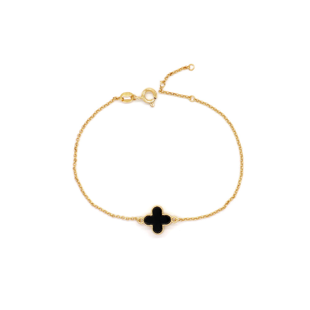 Handmade Customizable Natural Stone Brass Gold Plated 11mm Charm Bracelet