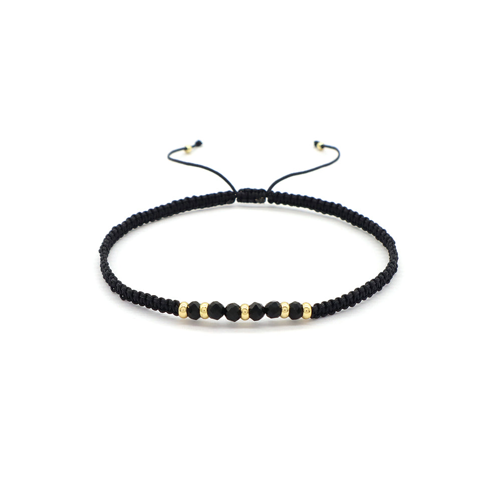 Handmade Customizable Natural Stone Brass Beads Gold Plated Bracelet